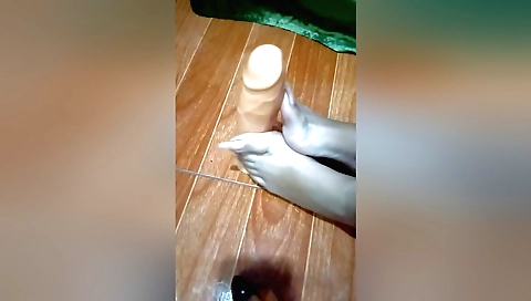 Indian woman playing with her favorite toy on webcam