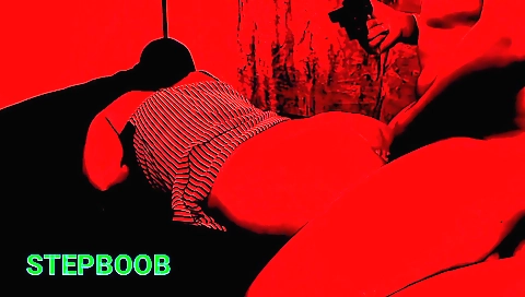 Blonde girl takes a look at her body and reflection