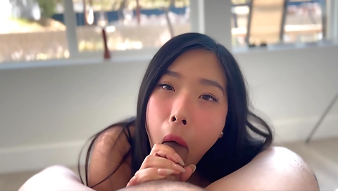 Stepbrother's asian milf gets her stepdaughter in the nude