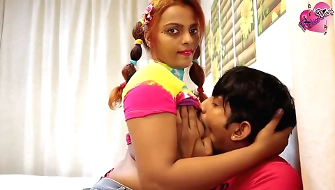 Indian babe in a sexy outfit gets me off deep in her pussy