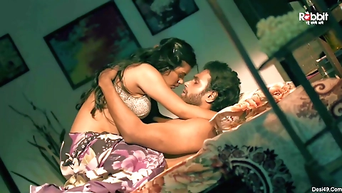 horny brunette maid with a nice body and a nice ass in the bedroom