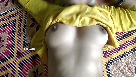 Indian teen with a hairy pussy plays with her pussy