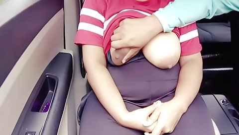 Indian bhabhi is in the yard to have fun with a guy