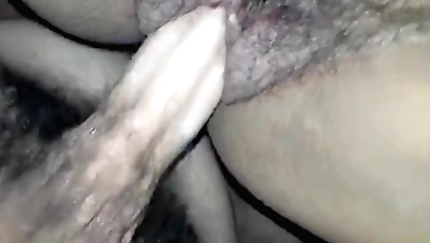 Hairy creampie and creampie in bed on amateur video