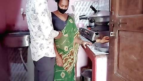 A brunette bhabhi was cooking her stepbrother-in-law