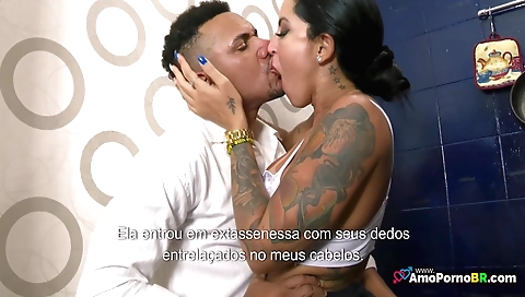 Tattooed brunette in 7 days from santinha to whore