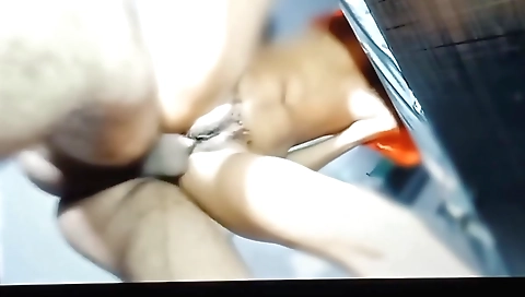 Hairy teen and her boyfriend get fucked in the bed