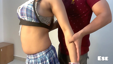 Gym trainer training in front of the camera in front