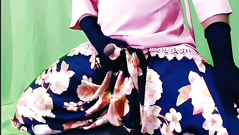 Indian girl talks while wearing a mask on a solo video