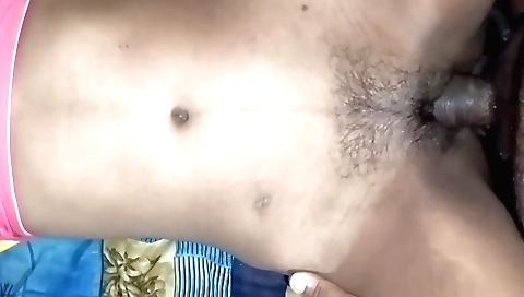 Indian brunette shows her hairy pussy on the camera