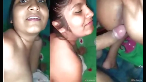 Indian amateur brunette with a hot body sucking and fucking