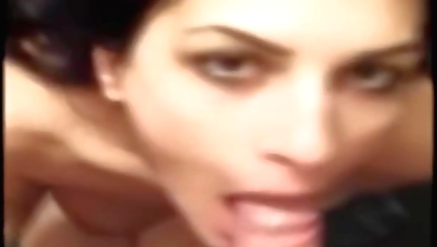 Indian girl swaying her tits and sucking cum on her penis