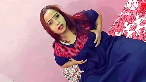 Busty brunette babe with a sexy pussy is fucking in her room