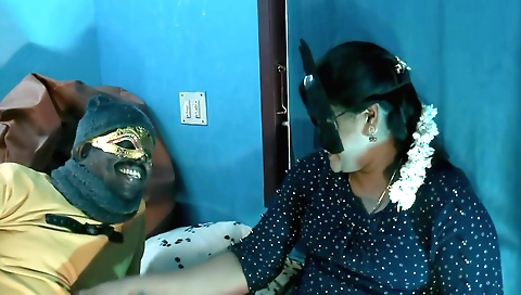 Indian brunette gets her pussy pounded by a big guy