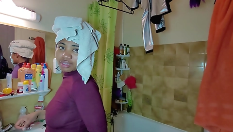 Solo girl is in a tight black dress and jeans and is naked