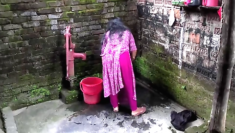 Horny amateur brunette with big tits fuck in the kitchen