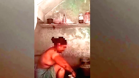 Indian solo amateur video of a brunette in a white dress