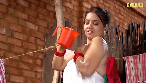 Brunette girl is showing her big tits and her booty in the hd video