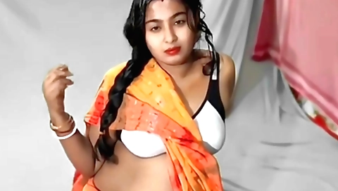 Desi village porn with a hairy pussy and a shaved pussy