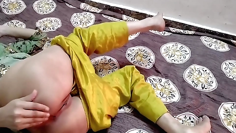 Indian stepmother fucks in the bedroom for first time