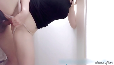 Amateur brunette babe with small tits and natural skin