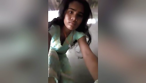 Indian brunette amateur video show showing her body