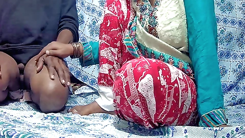 Indian hottie and a guy are having fun at home on the webcam video