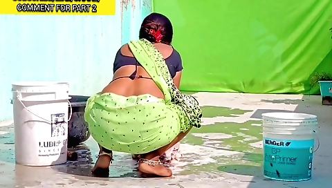 Indian maid with a sexy naked dress and cum in her mouth