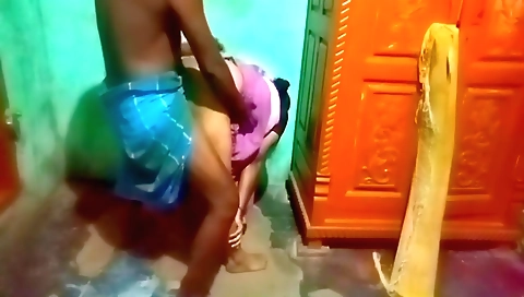 Indian webcam recording video of a couple in the village