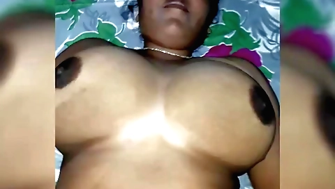 Indian girl with big boobies gets banged on her back
