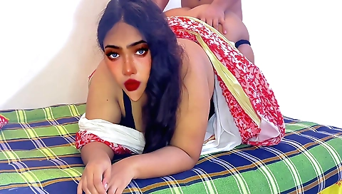 Hot brunette with big ass stepdaughter-in-law sucking a dick