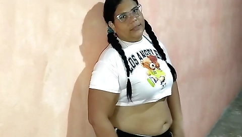 Mature brunette with a tattooed big ass fucks her husband